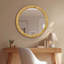 Miroir d'appoint naturel en rotin naturel de 36 pouces pour une utilisation rustique, d'entrée ou de chambre à coucher