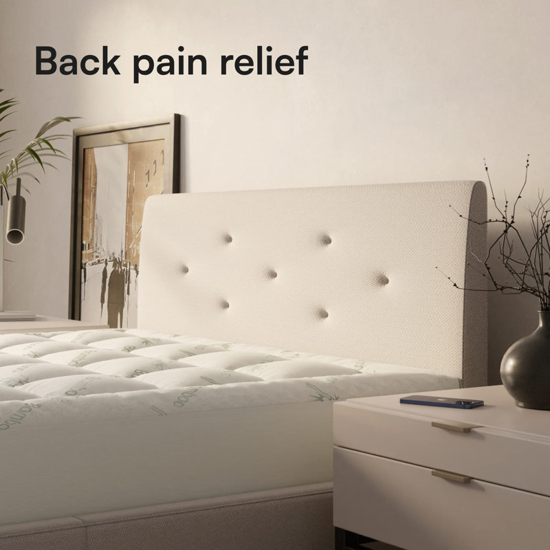 Queen Bamboo Rayon Cooling Mattress Topper with Pillow Top