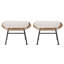 Structure en acier beige et brun moderne, coussins d'eau, polyvalent pour l'extérieur, assemblage requis en brun, coussins avec attaches, sièges