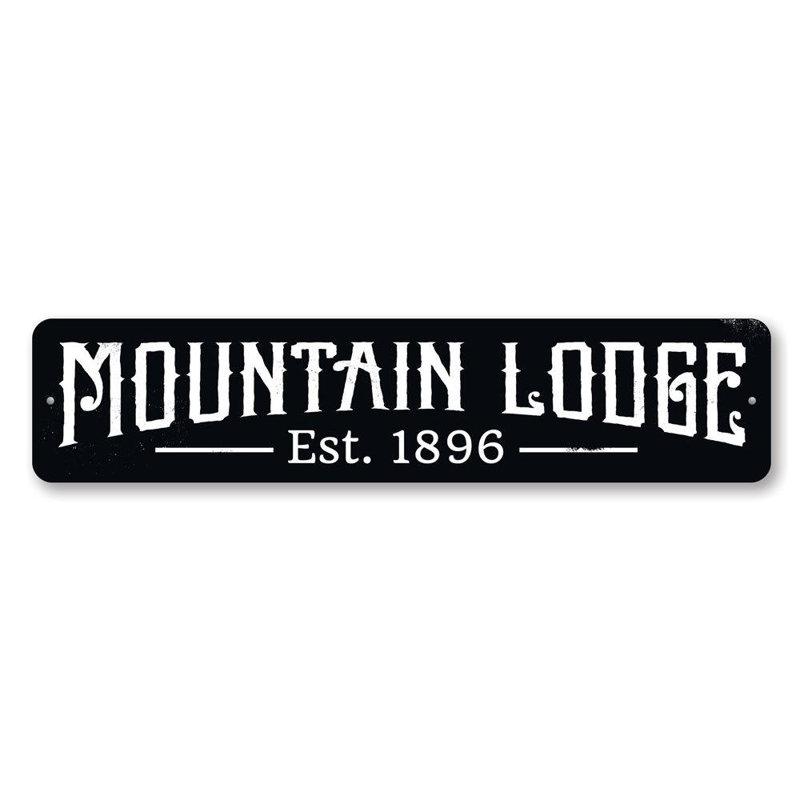 Plaque en aluminium Mountain Lodge, H 6 po x l 24 po x P 0,06 po