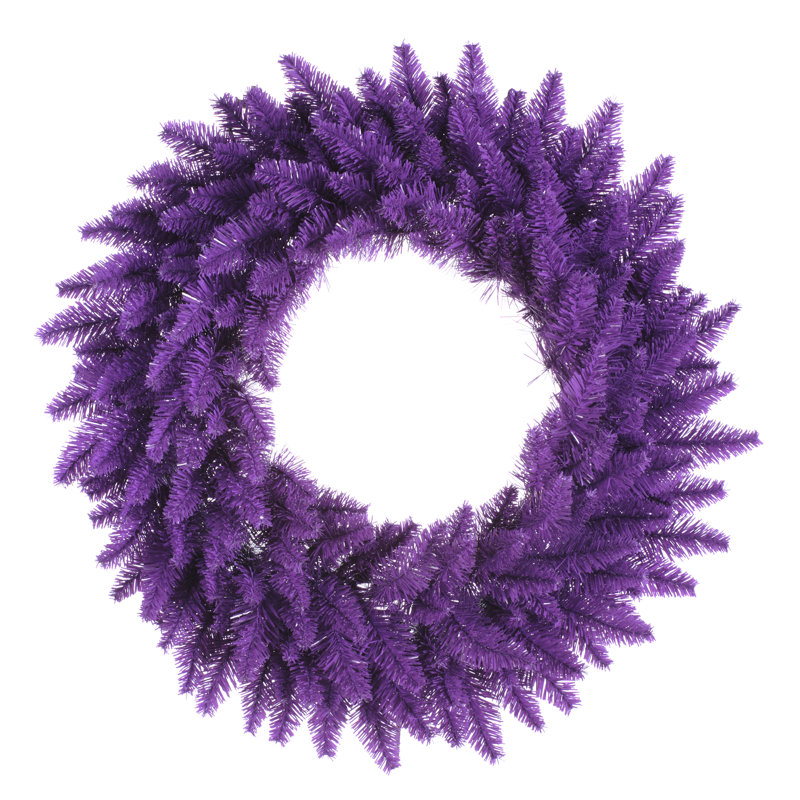 Couronne de Noël artificielle en PVC, Mauve, H 30 po x l 30 po x P 3 po