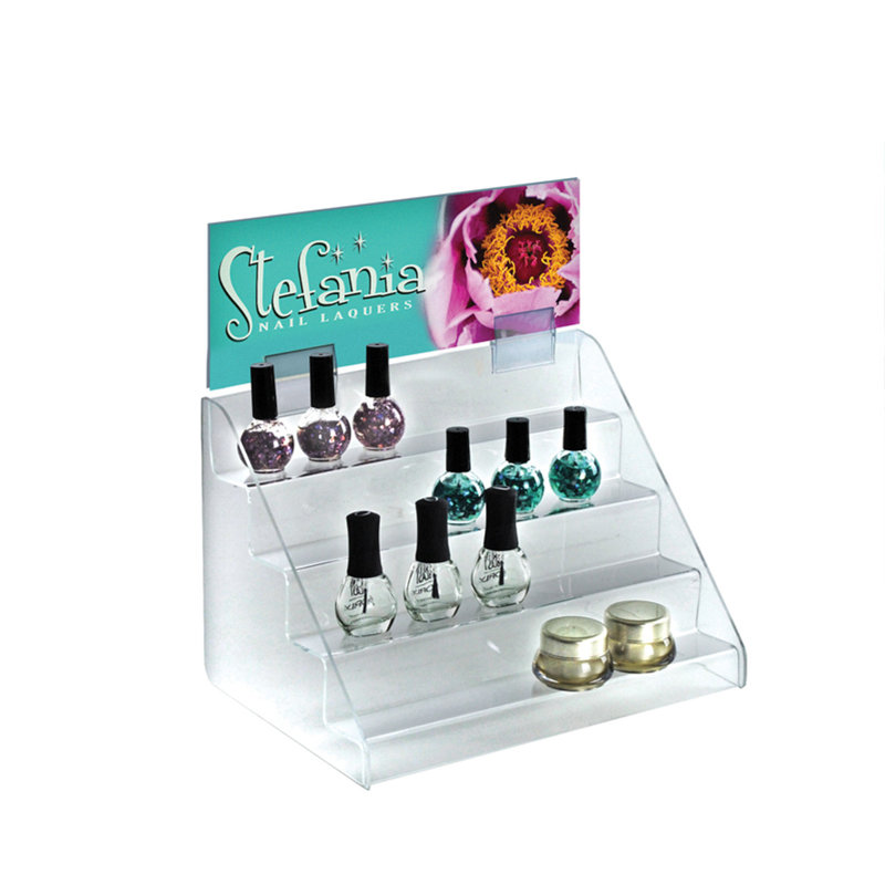 Clear Acrylic Four-Tier Countertop Display Rack, 12" Wide