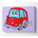 Car With Face Smokey Lilac - Wrapped Canvas Print