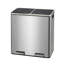 Silver Stainless SteelKitchen Waste System,Recycling Pedal Bin with Double Compartments,2x30L Double Bin for Recycling and Waste with 2Pedal