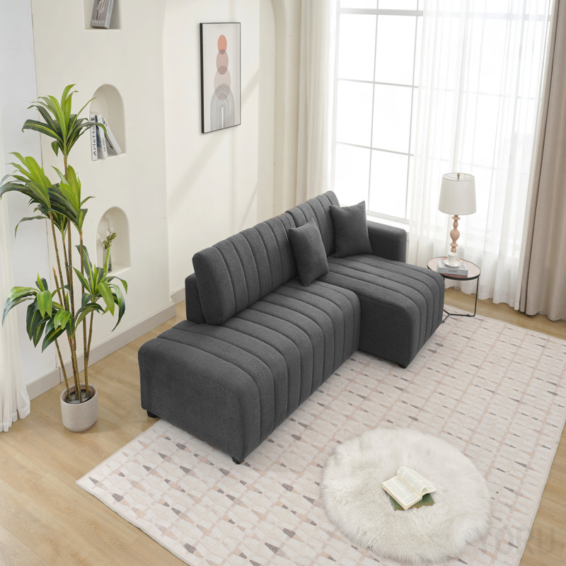 Wool Right Facing Sectional Sofa With Chaise