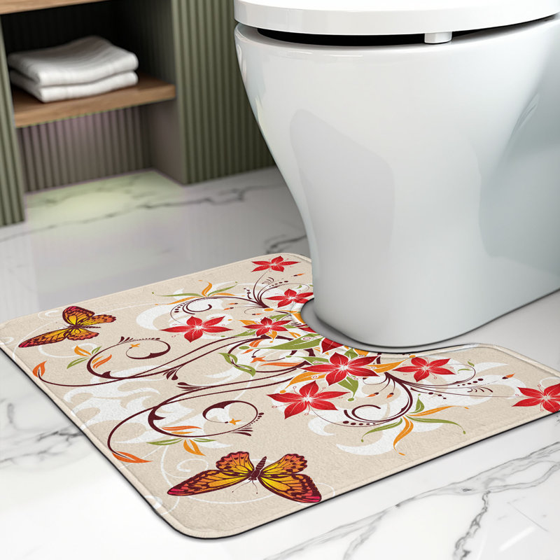 Tapis de salle de bain floral U