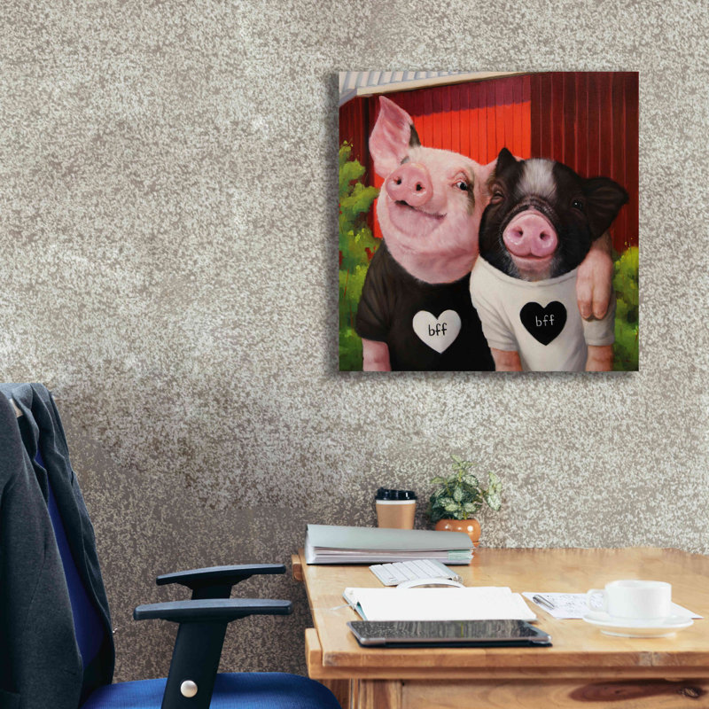 BFF par Lucia Heffernan - reproduction d'art sur toile tendue, H 26 po x l 26 po x P 1,5 po