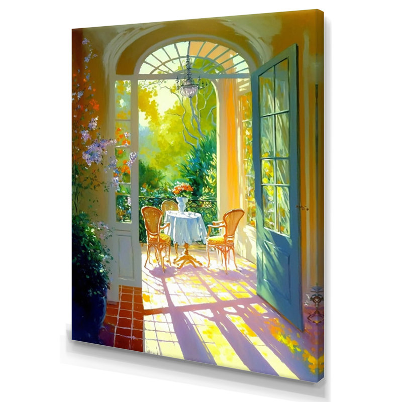 Après-midi soleil dans la maison du lac III - reproduction sur toile, H 32 po x l 16 po x P 1 po, Toile tendue