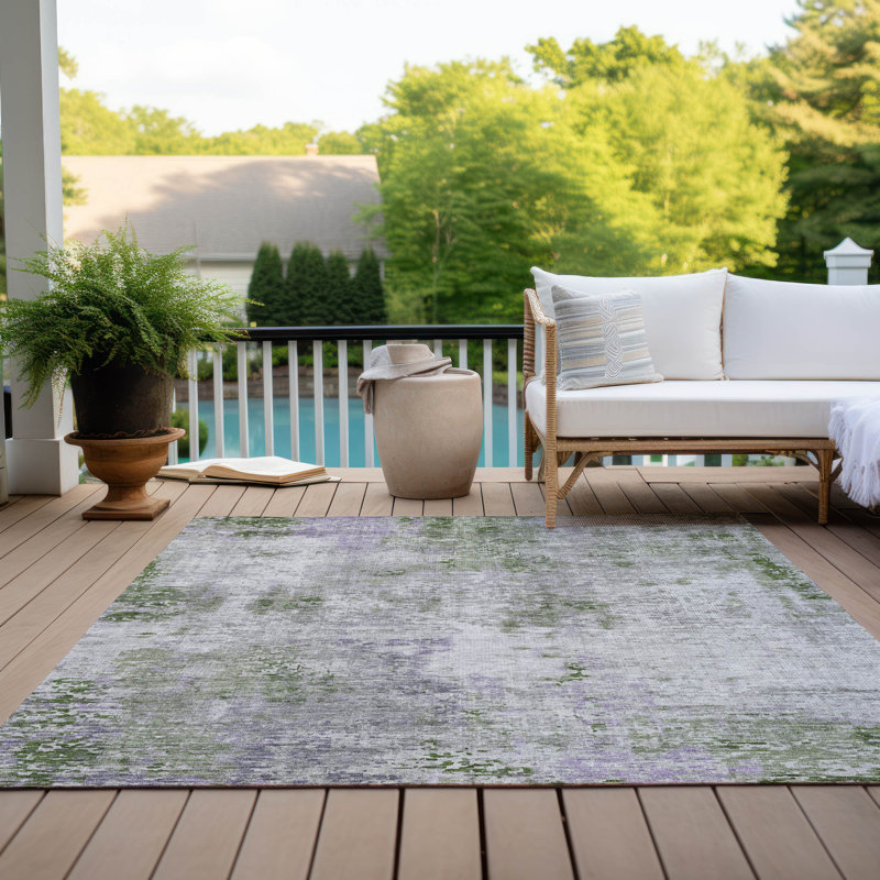 Chaquana Flatweave Abstract Indoor / Outdoor Rug, Rectangle 10' x 14'