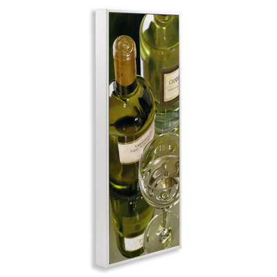 Vintage White Wine Bottles Framed Giclee Art, design by Stefano Ferreri