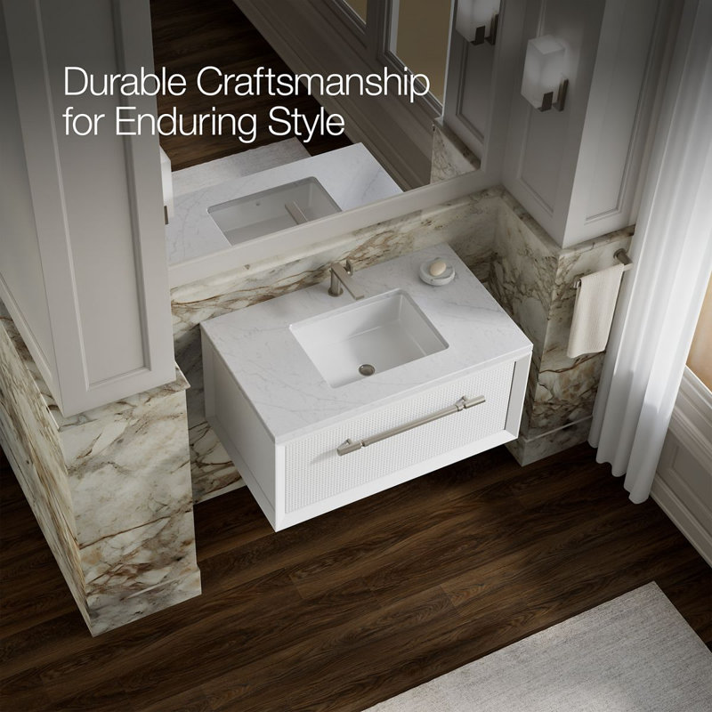 Enivo 36" Wall-Hung Bathroom Vanity Cabinet, White