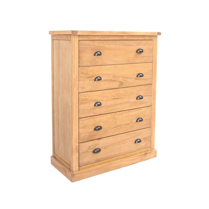 Sarkar 90 cm W Chest of 5 Drawers, Squared