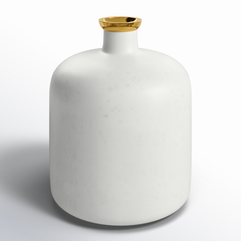 Asalia Mae Table Vase, White/Gold