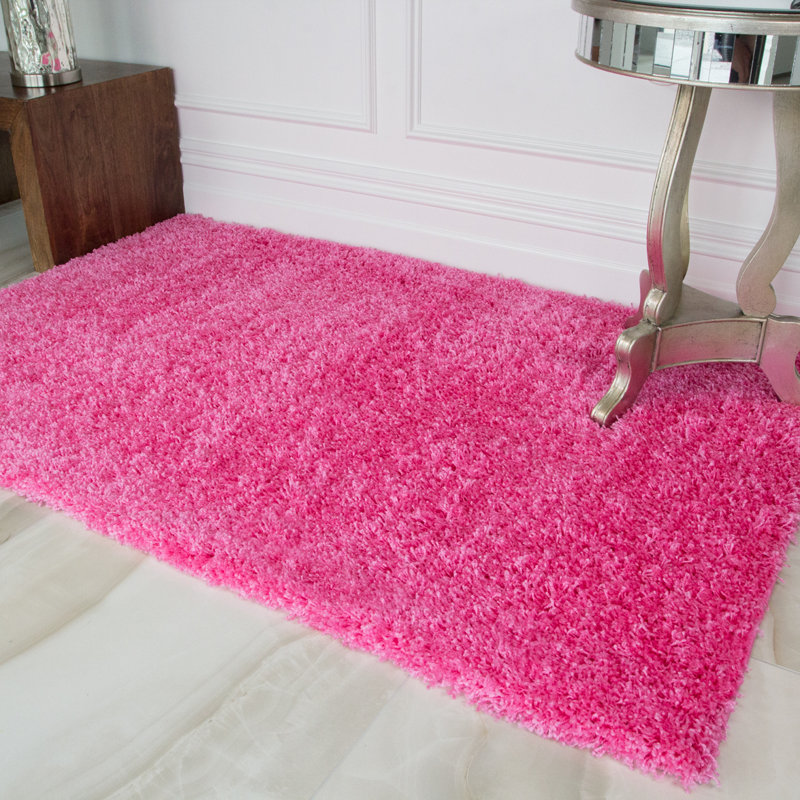 Honey-Mae Solid Colour Shag Area Rug, Rectangle 110 x 160cm
