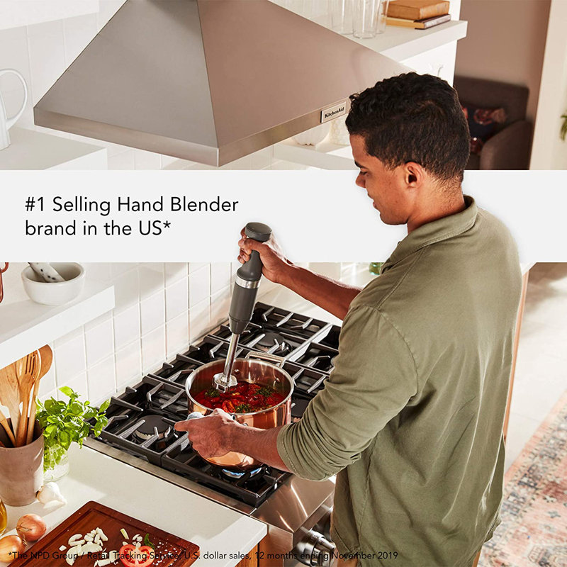 KitchenAid® Cordless Variable Speed Hand Blender, Matte Charcoal Grey