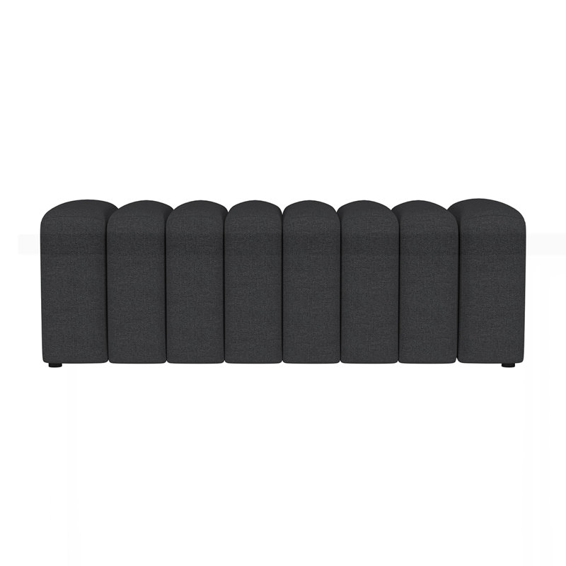 Banc d'appoint rembourré en tissu, Gris anthracite