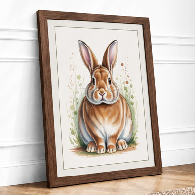 Gentle Rabbit Botanical - Framed Print