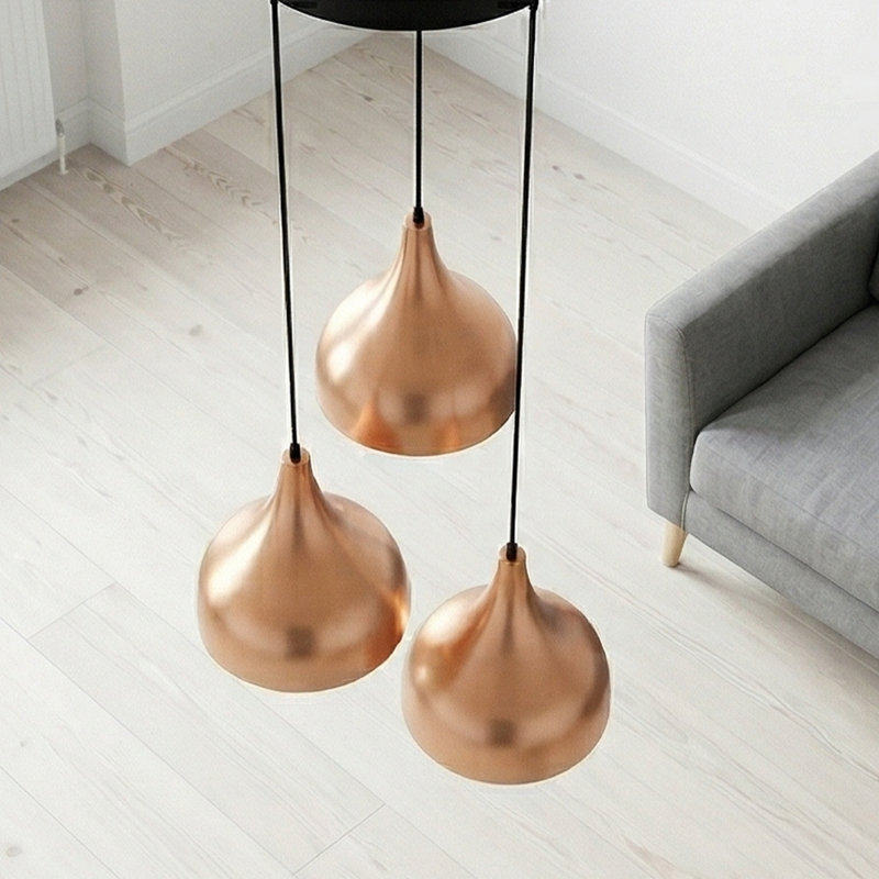 Luminaire suspendu en forme de grappe réglable en hauteur à 3 lumières Calliope