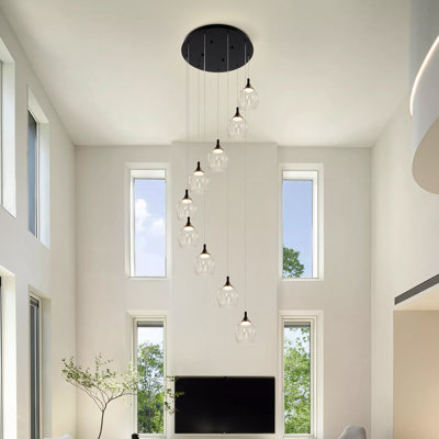 Luminaire suspendu moderne à 9 lumières DEL