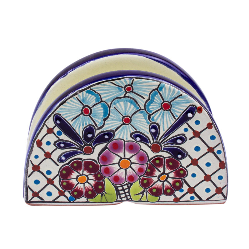 Porte-serviette en céramique Traditional Flowers