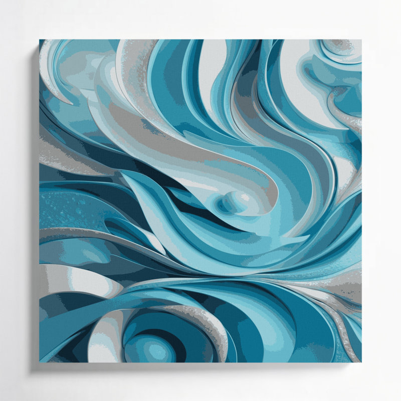 Abstract Shapes 78 Blue Canvas Wall Art, 16" H x 16" W