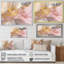 Exquis symphonie abstraite rose et pastel doré - peinture abstraite sur toile, art mural-2147378212-2147378213