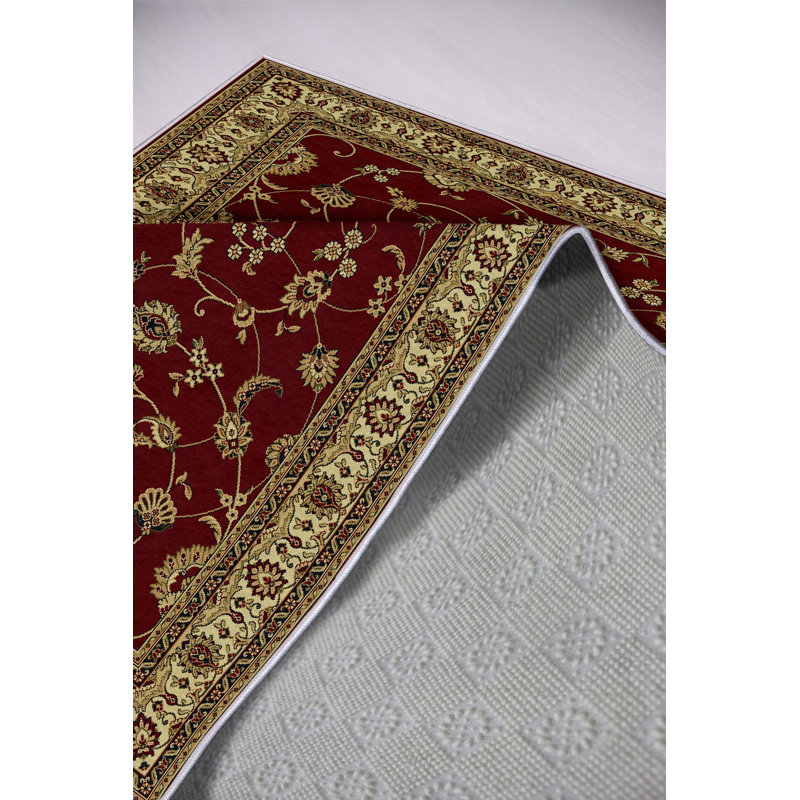Claret Red Hall Carpet, 3.3 x 4.9 ft | 100% Polyester, 650 g/m², 0.2 in Pile Height | Digital Printing, Antibacterial, Eco-Friendly | Non-Slip PVC Dot Underside | Machine Washable, Perfect for Home Decor & Comfort