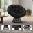 Papasan Chair, 37" Ergonomic Wicker Papasan Chair with Extra-Thick Soft Fabric Cushion, Heavy-Duty Steel Frame, 360° Swivel Base for Living Room, Bedroom & Reading Nook – All Black-1275580091