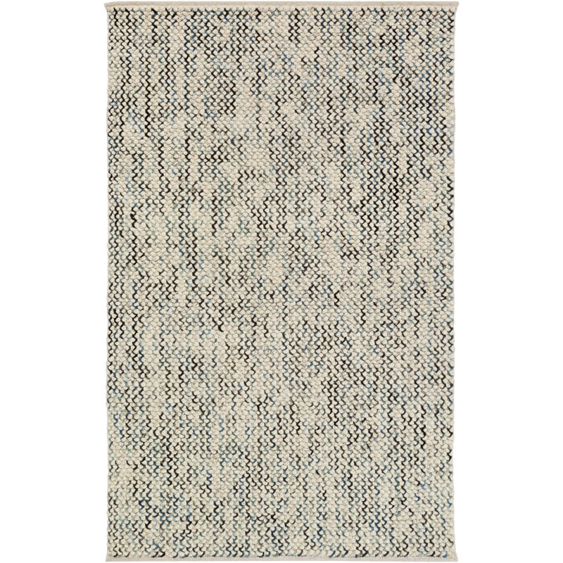 Avera Wool Area Rug in Beige/Gray, Rectangle 5' x 7'6"
