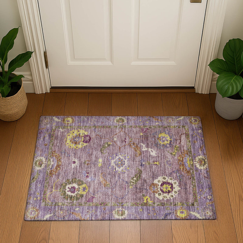 Premium Machine Washable Mayfield AMF2229 Global Rug, 1'8" x 2'6", Merlot