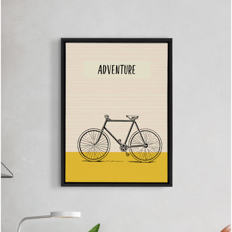 «Bike Yellow Adventure» par Apricot + Birch, reproduction d'art sur toile encadrée