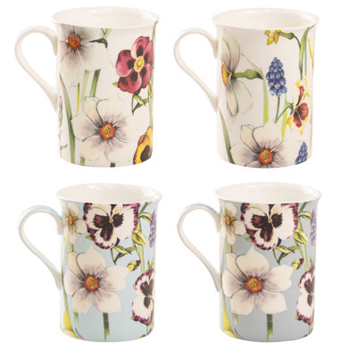 Ensemble de 4 tasses à café en porcelaine tendre