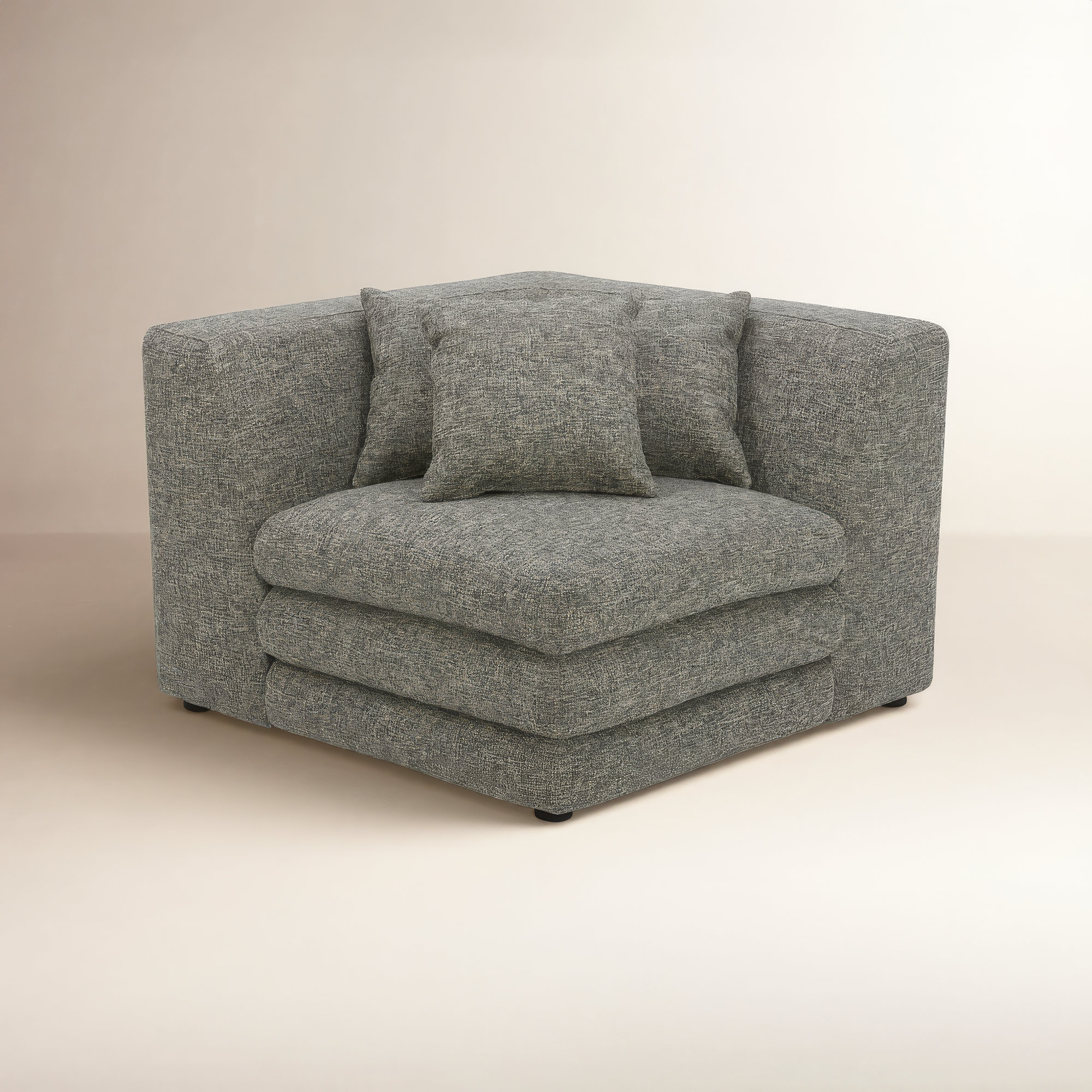 Donia Upholstered Accent Chair, Stone Tweed