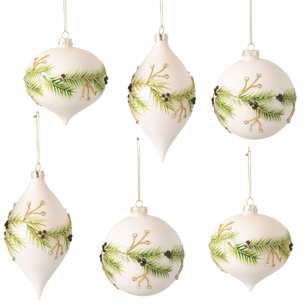 The Twillery Co. 6 Piece Pine Onion Finial Ball Ornament Set & Reviews ...