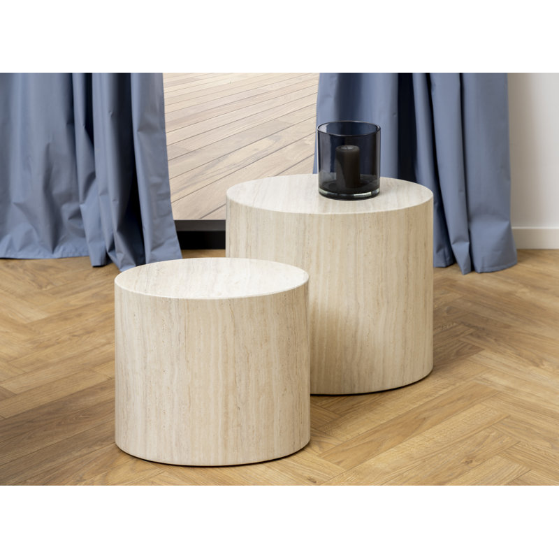 Burmaster Side Table, Travertine