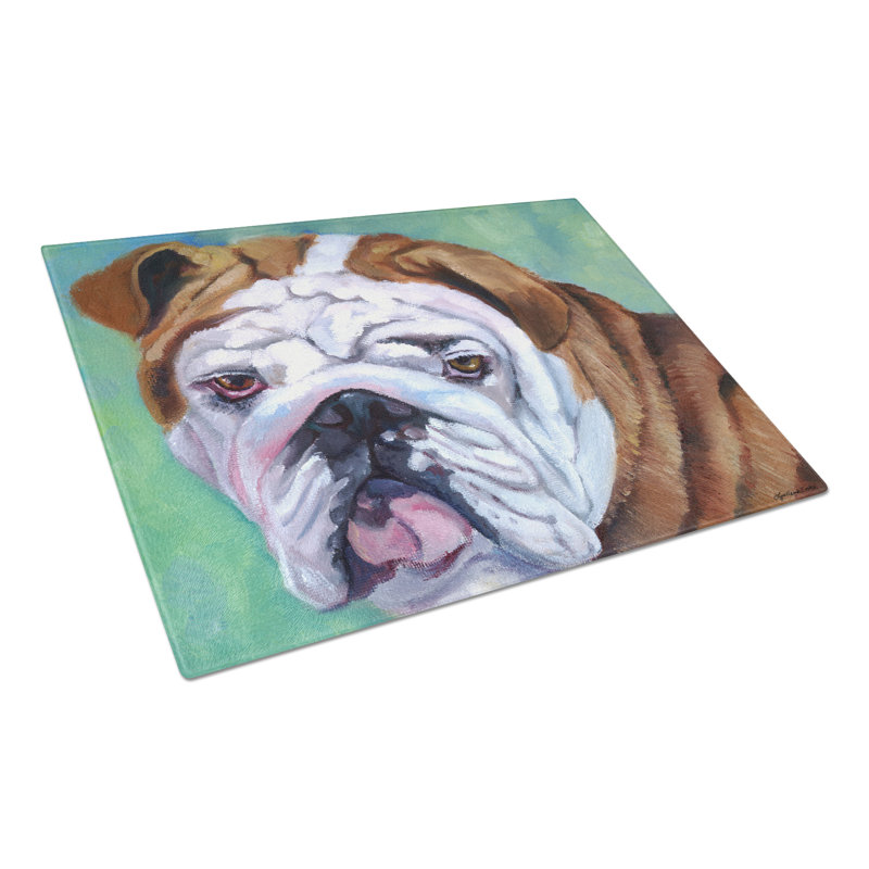 Admiral the English Bulldog Glass Cutting Board