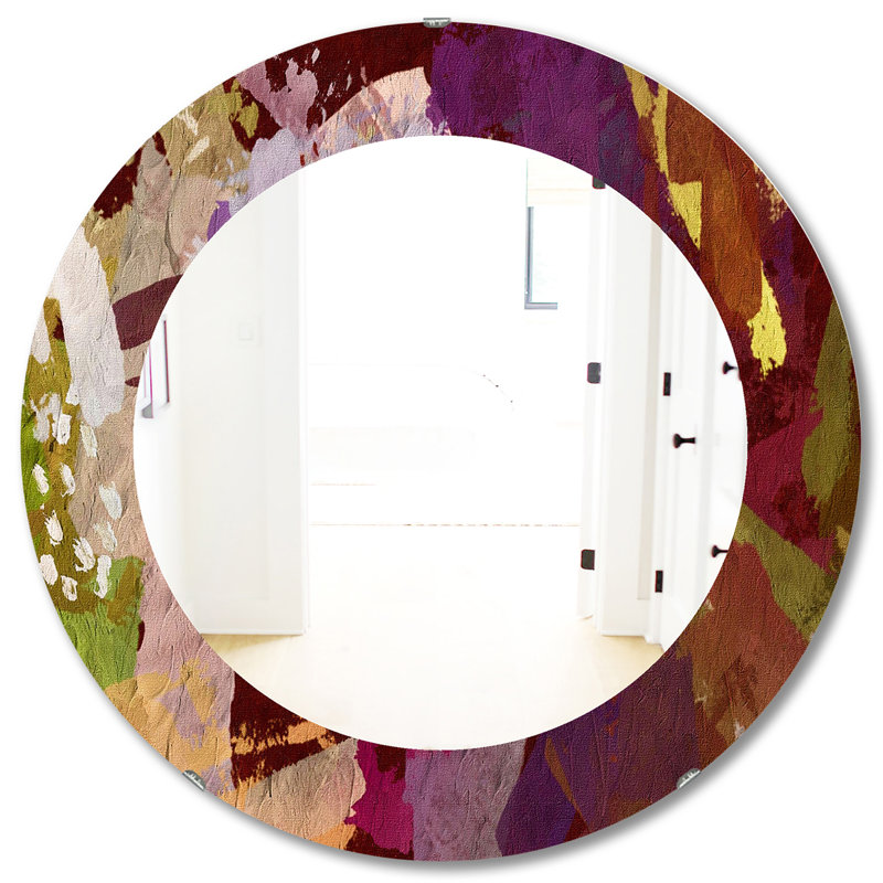 Miroir d'appoint psychédélique moderne et contemporain, H 31,5 po x l 31,5 po x P 0,24 po