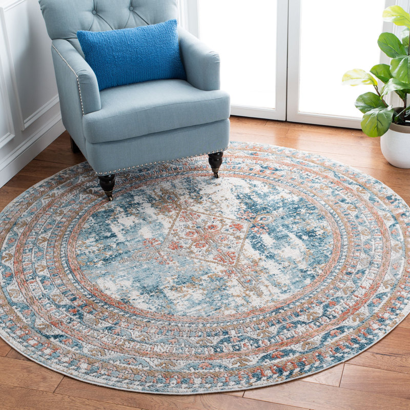 Quiogue Performance Oriental Rug, Round 6'7"