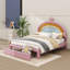 Tiroir de rangement pastel rembourré avec lit plateforme-114328296