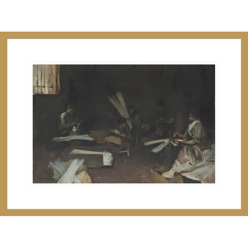«Venetian Glass travailleurs» par John Singer Sargent - impression giclée encadrée, H 16,2 po x l 21,75 po