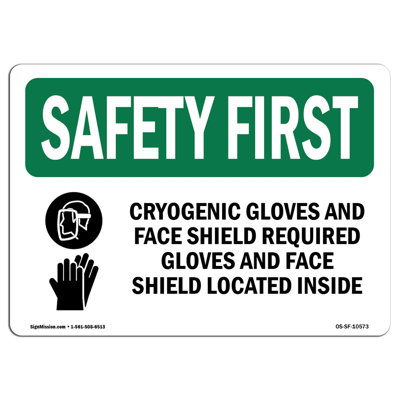 Signe de gants et de bouclier Cryogénique