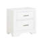 Armoire de chevet moderne blanche transitionnelle avec deux tiroirs de rangement et des poignées lisses H 26 po x 17 po x 26 po