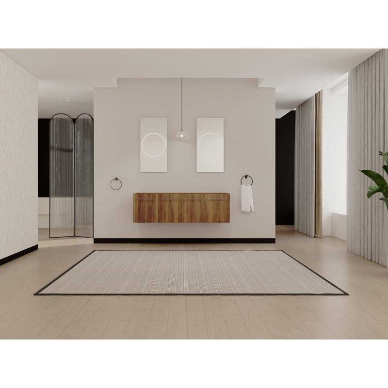 60 Inch Wall-mounted Bathroom Vanity (Only the Cabinet Body, No Top Sink), Brown Ebony
