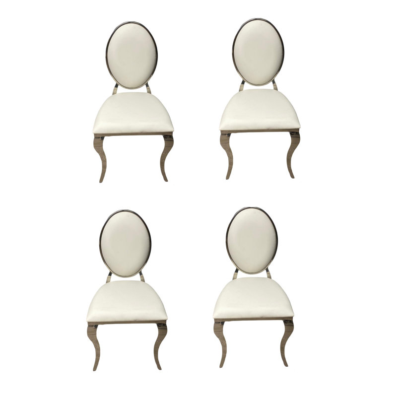 Chaise sans accoudoirs Catherine (ensemble de 4), Chrome
