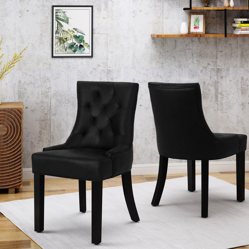 2 chaises de salle à manger - tissu en microfibre, fabrication stable, 2 sièges rembourrés, aspect charmant