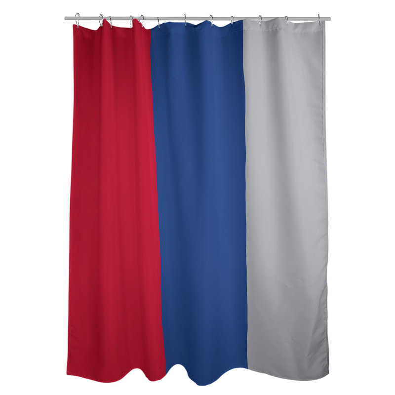 Rideau de douche simple Minnesota, Non, Red/Royal Blue/Gray