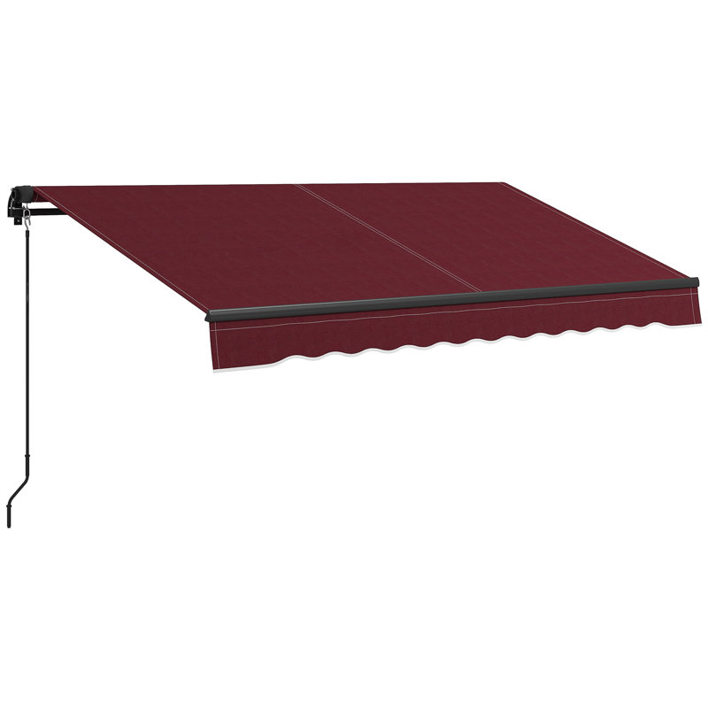 Auvent de terrasse rétractable en polyester 59,1 po Outsunny, Gris, H 59,1 po x l 116,1 po x P 97,2 po