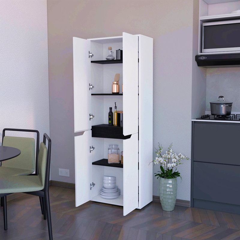 Garde-manger blanc à 5 tablettes, Blanc