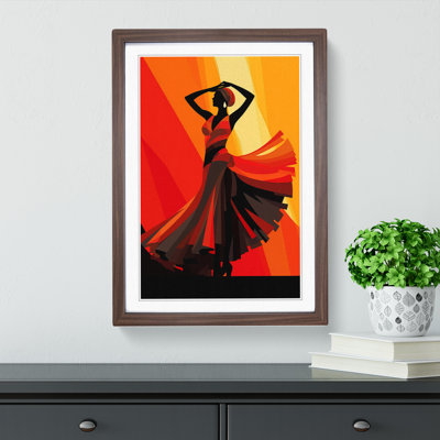Flamenco dancer Art Deco - Framed Print