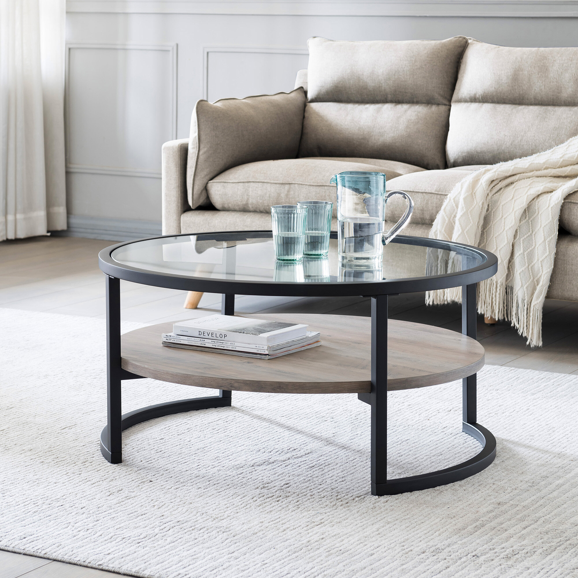 Haseltine coffee store table with storage